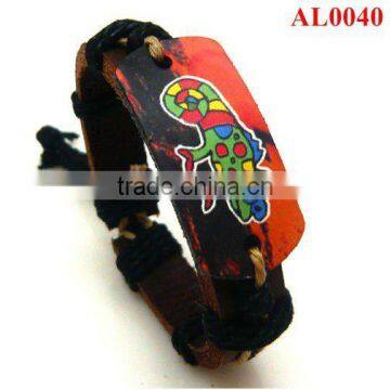 AL0040 Australian Style Jewellery bracelet with chameleon print color leather