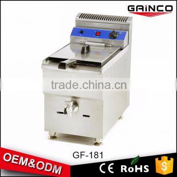 CE kitchen appliance gas fryer potato continuous fryer with thermostat control valve GF-181