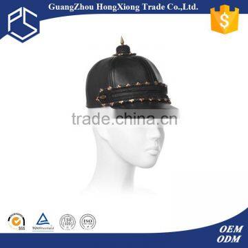 Fashionable trendy design genuine leather woman spike cap