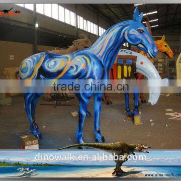 Amusement park fiberglass life size animal horse statues