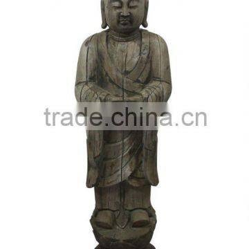 Chinese antique wooden standing Buddha Statue