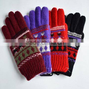 2015 Winter new product acrylic knitted hand gloves warm promotion glove