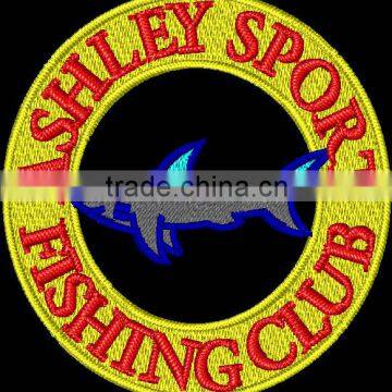 custom colors fish embroidery patch sew or iron