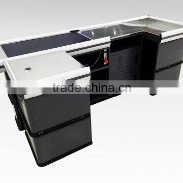 Electric checkout counter with stainless table