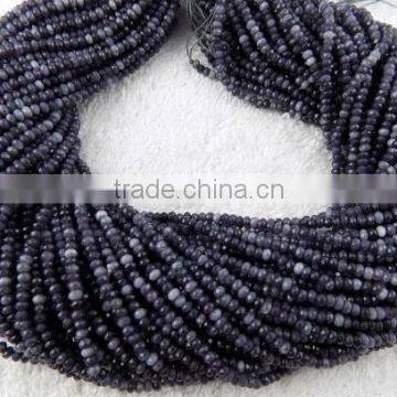 5 Strands Black Rutile Chalcedony Faceted Rondelle Beads 3mm Beads Gemstone Strands,Necklace Making Beads Strand