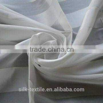 12mm off white chiffion satin silk with metal gold lurex stripe fabric