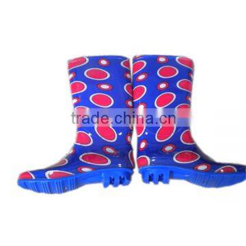 ladies contrast color dot print PVC rain boots durable garden shoes fishing overshoes