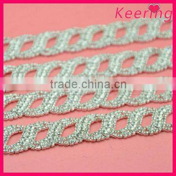 new arrival three row clear A-class rhinestone crystal diamond chain WRC-226