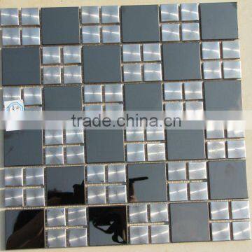 Hot sale luxury bathroom design silver stainless steel mosaic