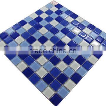 Foshan crystal mosaic/square glass mosaic which great constructon material for wall and floor decoration