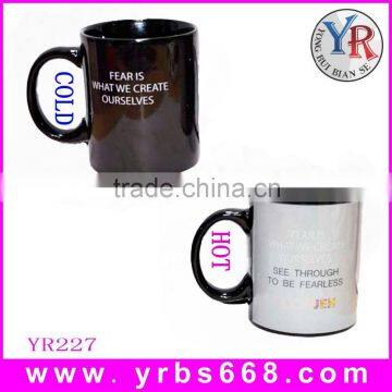 18 years factory selling custom photo black procelain magic photo mug