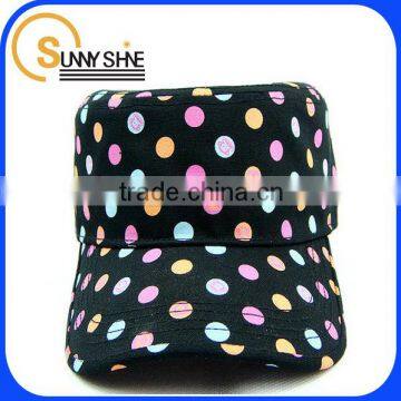 Sunny Shine printing long brim 6 panel baseball Cap hat