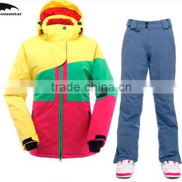 New Arrival 2016 Winter Ski Suit High Quality Women Jacket Outdoor Waterproof Snowboarding Mountaineering Sport Jacket+Pant