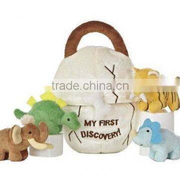 baby toddler toy with sound/ plush jungle animals tote