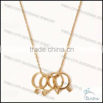 girls' LOVE pendant necklace gold necklace designs for women