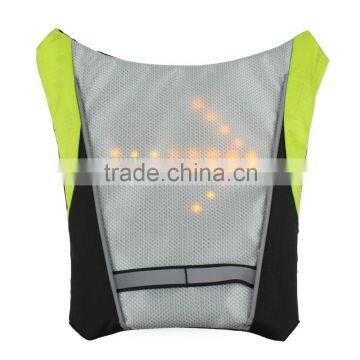 Waterproof wireless reflective led cycling turn signal backpack factory outdoor Sports led bike turn signle safety vest cycling