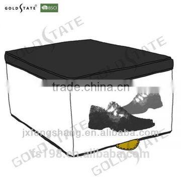 Black- white folding polyester hang storage box/bag