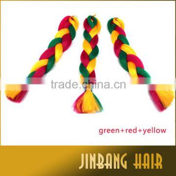 Colorful Synthetic Crochet Braiding Hair Extension Synthetic Ombre Marley Hair Braid Rainbow Jumbo Braid Hair photo-4