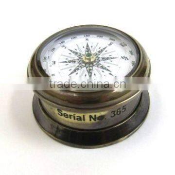 Nautical Solid Brass Drum Compass with Antique Finish 13469