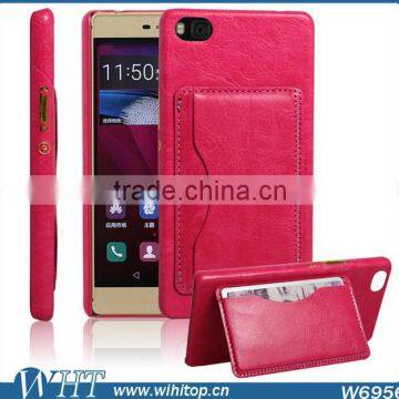 Cardholder Leather Back Cover Case for Huawei P8 photo-3