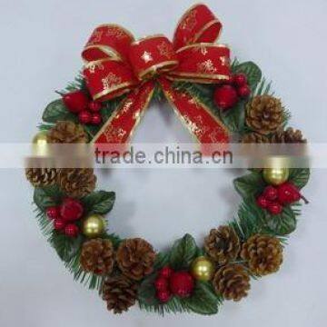 Cheap PVC Christmas wreath with decorations