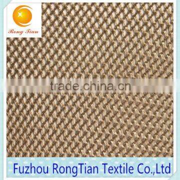 Best price polyester tricot shinny yellow diamond mesh net fabric for cloth lining