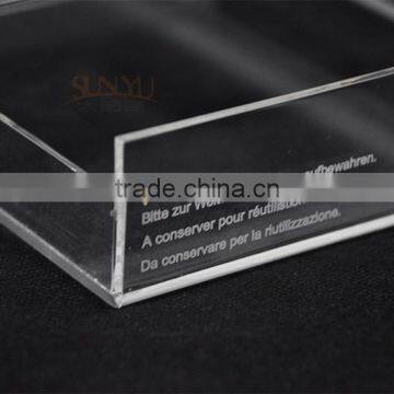 Logo Print Acrylic Business Card Holder Box With Drawer