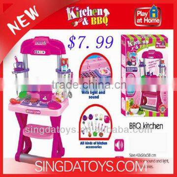 Pink color hot sell for kids barbecue utensils kitchen set for kids