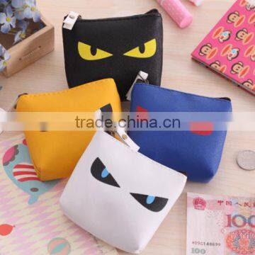 Multifunctional eyes printing PU leather coin purse with high quality