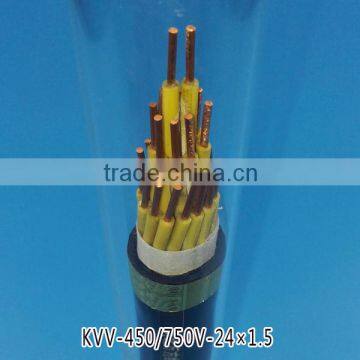 450/750V copper core PVC insulated and sheath kvv (flame retardant) Control Cable 24x1.5