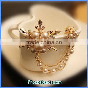 New Arrival Fashion Faux Pearl Flower Brooch Wholesale PFB-W004