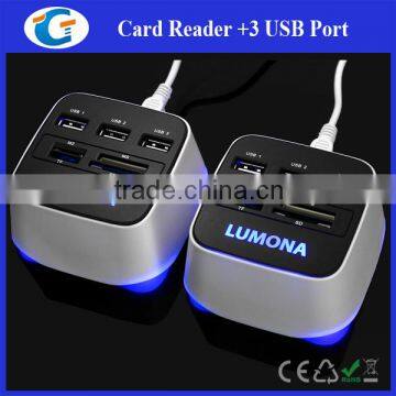Card Reader And ABS Plastic Mini USB 2.0 Hub Cube photo-4
