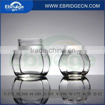 round six hexagon glass honey food jars wholesale, sweet glass jars