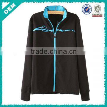 Zipper Up 100% Polyester Sweatshirt/Hoodie Front Embroidery (lyh-060015)