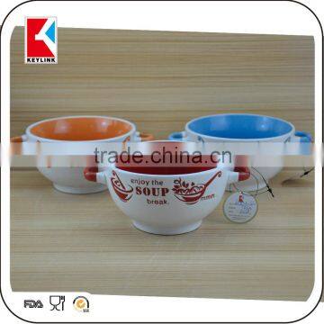 China Factory Color Glaze Custom Logo Salad Stoneware Bowl Noodle Ceramic Soup Bowl photo-3