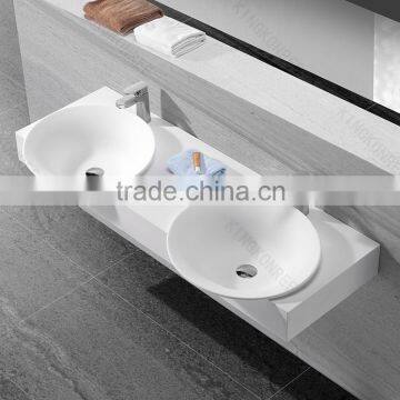 pure white trough sink washing basin for children