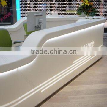 KKR Acrylic Solid Surface Reception Desks With Led Light photo-3