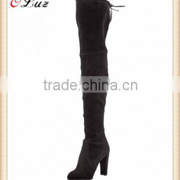 O11-1 Sexy New Design Rubber Sole Suede Upper High Heel Over Knee High Winter Boots for Women