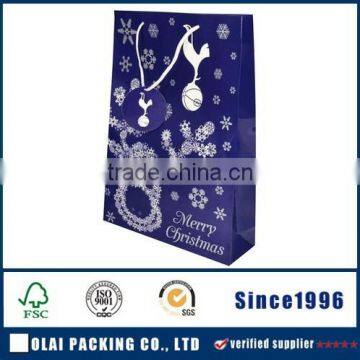 2015 hot sale cheap blue paper bags with handles