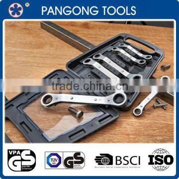 Satin Finish Ratcheting Ring Wrench Set Suitable for Aircraft Fasteners