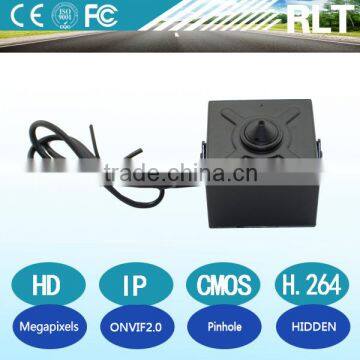 HD 720P 1/3 CMOS H.264 ONVIF2.0 1.3Mega pixels pinhole outdoor and inside hidden ip mini camera