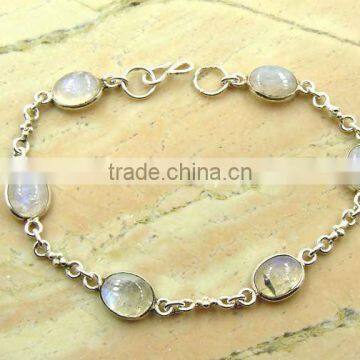 .925 sterling silver bracelets with genuine gemstone.