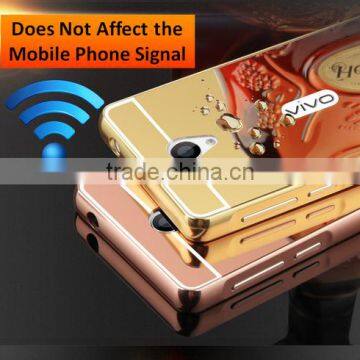 Samco Luxury Air Aluminum Metal Bumper Detachable + Mirror Hard Back Case, 2 in 1 Ultra Thin for Vivo Y28 Mobile Phone Cover photo-5