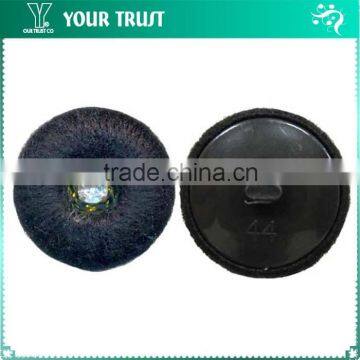 26MM Black Velvet Corded Cover Plastic Shank Sewing Button photo-3