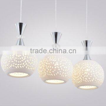 Top quality LED Pendant Lights 3 heads ceramic round pendant lamps