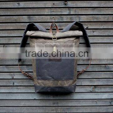Custom high quality waxed canvas backpack