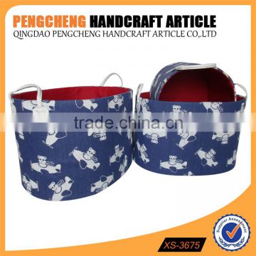 Manufactory high quality fabric blue color printing storage box