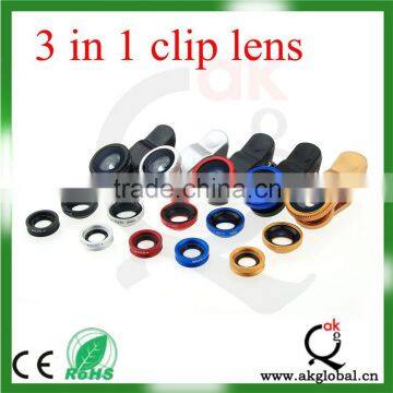 180 Degree Fish-Eye Lens+Wide Angle Lens+Micro Lens 3-in-1 Camera Lens Kits for IPhone 5 photo-5