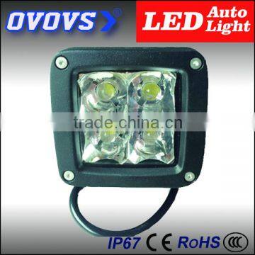 10-30v 12W LED work light with four color covers for truck, suv, atv, 4x4 off road, heavy duty machine