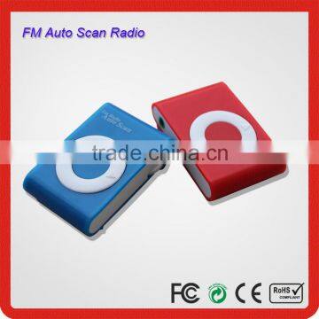 Plastic Mini FM Auto Scan Radio With Earbuds For Personal Entertainment